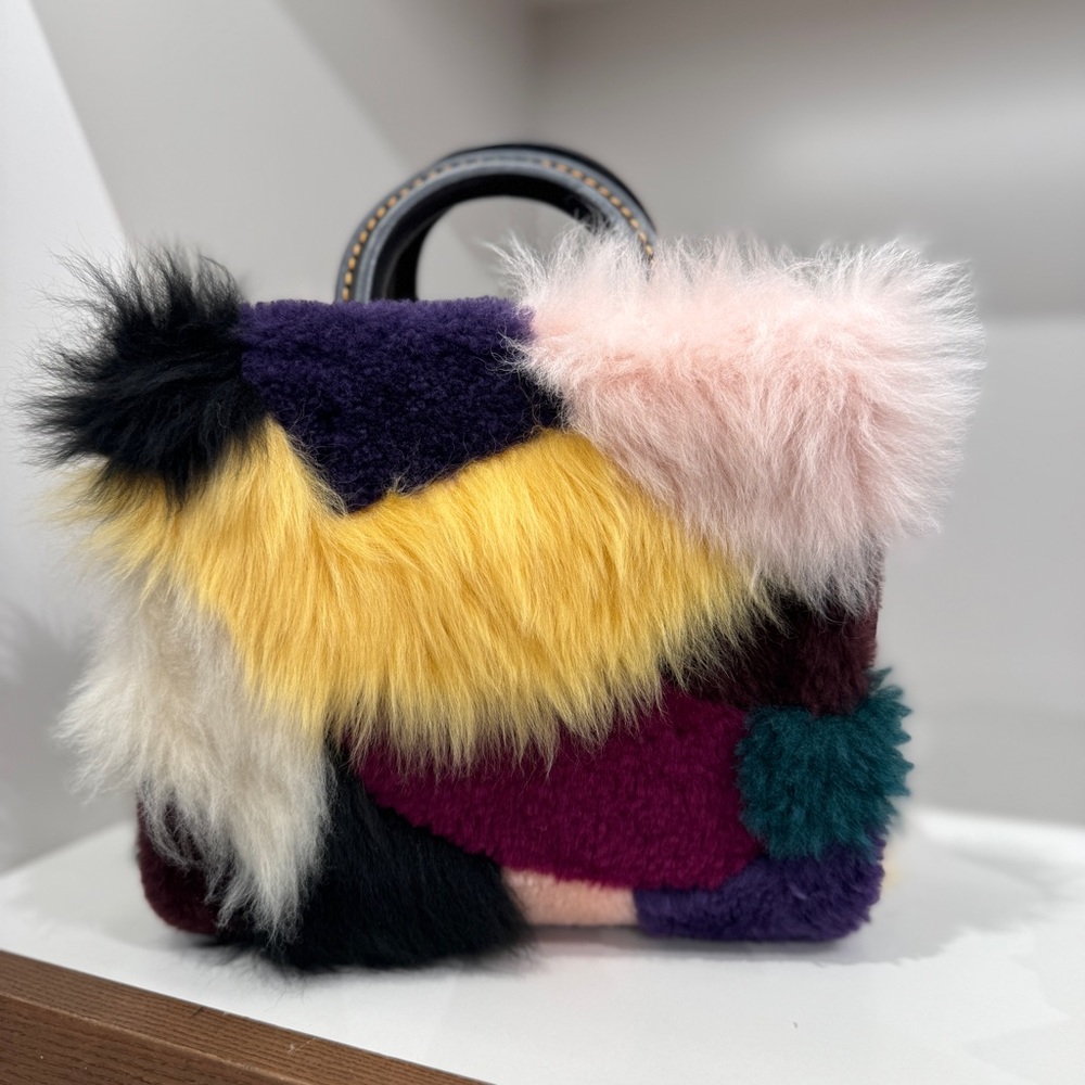 Coach Multicolor Patchwork Fur Shoulder Bag - Picture 3 of 14